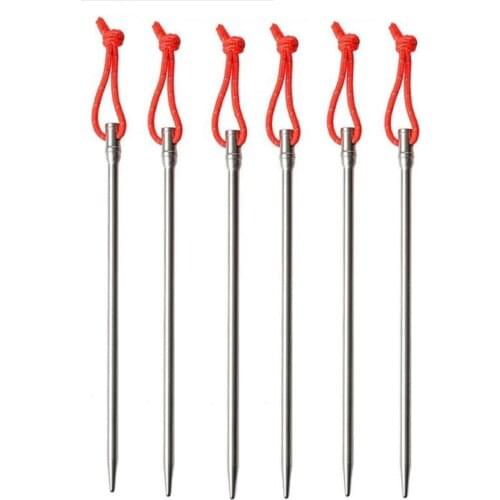 6Pcs/Set(Lot) 90g Titanium Tent Straight Pegs Super Lightweight Tent Nail Stakes Stronger Nail Lazy Stormer LSTi2020014