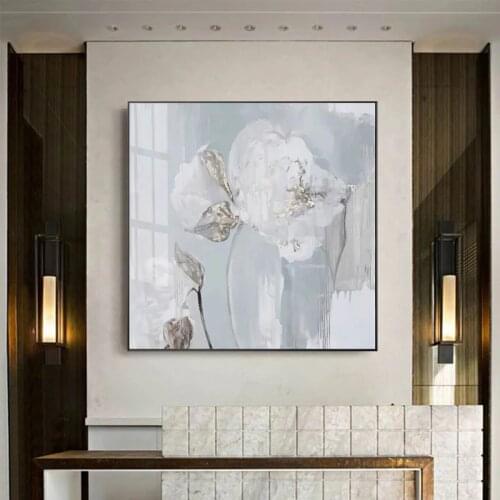 Abstract Flowers Picture For Wall Decoration Hand Drawn Oil Painting On Canvas Texture Landscape For Living Room Bedroom