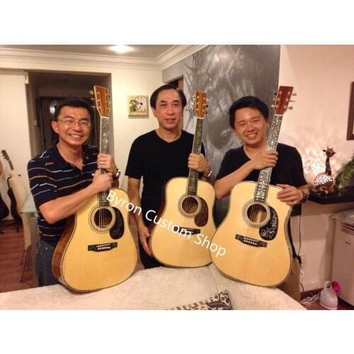 Free shipping AAAAA all solid fancy abalone dreadnought guitar professional solid spruce solid koa acoustic electric guitar