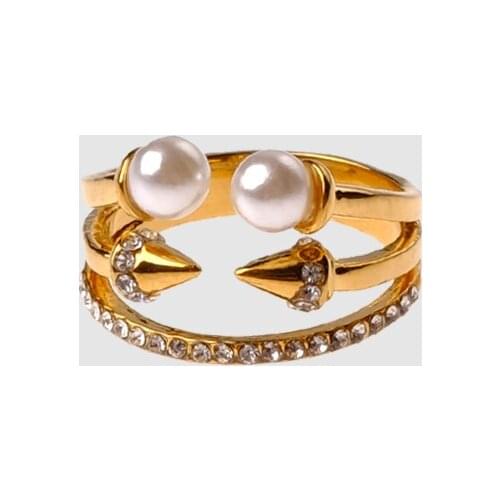 Amorita boutique Geometric design fashion pearl ring
