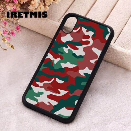 Iretmis 5 5S SE 2020 Phone Cover Cases for iPhone 6 6S 7 8 Plus X Xs Max XR 11 12 MINI Pro Rubber Silicone Camouflage
