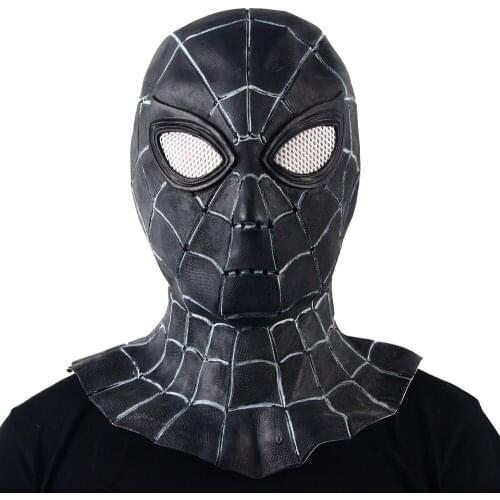 Black Spider Latex Full Head Mask Venom Costume Props Halloween Movie Cosplay Fancy Dress Accessories