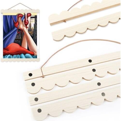 Wooden Poster Hanger Photo Magnetic Frame Four colors DIY Picture Canvas Print Hanging Wall Art Home Decor 21-60cm poster frame