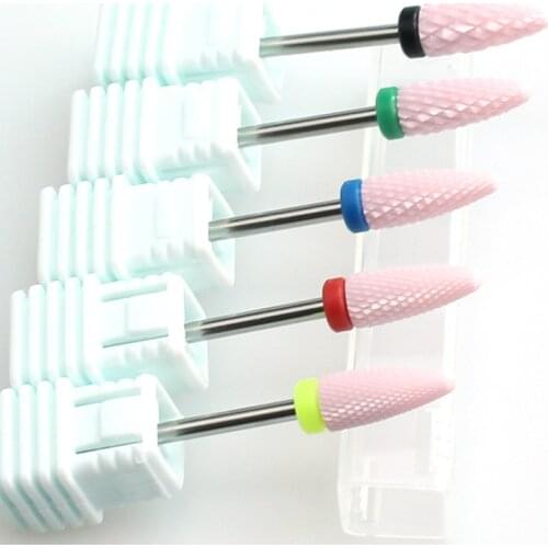 5 Type Pink Nail Drill Ceramic Bits Electric Machine For Manicure Nail File Cuticle Clean Milling Cutter Drill Nail Art Tools