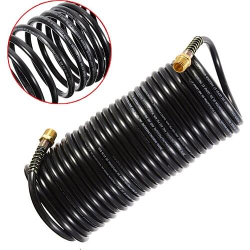 7.5M 25FT 1/4"NPT Air Hose Fittings Recoil Pneumatic Airline Compressor Hardware Pneumatic Parts Pipe Fitting Tube Black