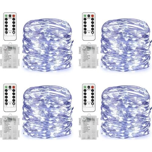 Fairy Lights Battery Operated USB 33ft 100 50LED Waterproof Copper Wire Lights Festival Party 8 Modes with Remote Controller