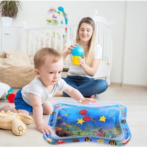 Summer Inflatable Water Mat Tummy Time Playmat for Babies Fun Activity Play Safety Cushion Ice Mat Early Education Mat Random
