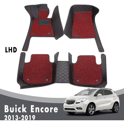 Luxury Car Floor Mats For Buick Encore 2019 2018 2017 2016 2015 2014 2013 Double Layer Wire Loop Carpets Interior Accessories