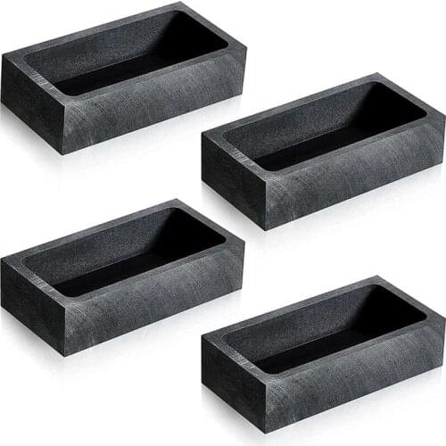 4 Piece 1 KG Graphite Ingot Mould Casting Ingot Crucible Mould Silver Gold Ingot Mould Melting Casting Refining