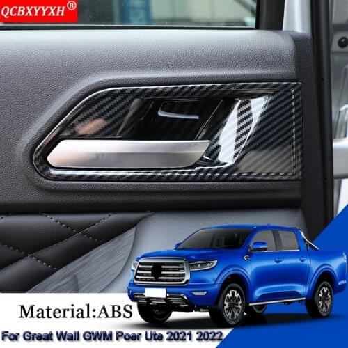 ABS Car Interior Door Bowl Stickers Sequins Cover Frame Automobiles Accessories Fit For Great Wall Cannon GWM Poer Ute 2021 2022