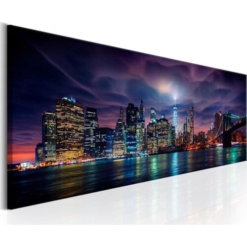 New York Night Landscape Large 5D Diy Diamond Painting Full Rhinestone Embroidery Mosaic Needlework Wedding DecorationZP-2901