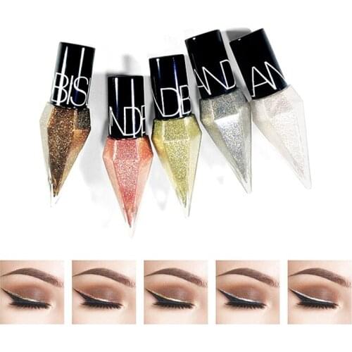 5colors Eye Liner Pen Sexy Gold Sliver Champagne Shiny Liquid Eyeliner Makeup Woman Waterproof Long-lasting Eyeliner Cosmetics