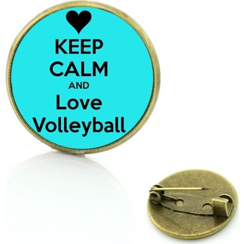 Sales novelty fashion Play Volleyball brooches men women beach volleyball player badge pin love sports jewelry gift SP224