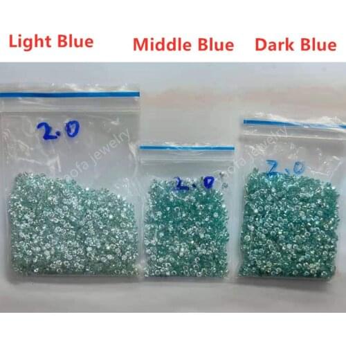 Sale 0.5CT 0.8mm~2.9mm Blue Green Color Small Size Synthetic Moissanite Round Shape Brilliant Cut Loose Stone For Jewelry