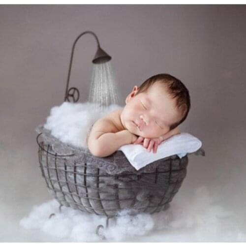 Newborn Photography Prop Baby Photography Auxiliary Frame Iron Basket Shower Bathtub Props Posing Studio Accessori Fotografi Kid
