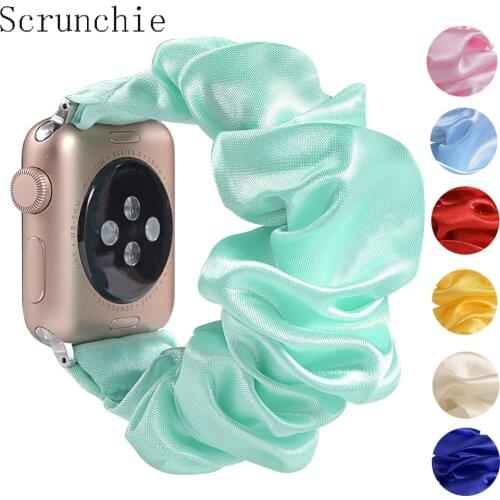 Scrunchie Elastic Strap for apple watch 5 band 44mm 40mm women watchband bracelet for series 5 4 3 for iwatch band 38mm 42mm 38
