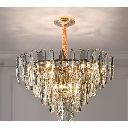 Luxury Villa Living Room Chandelier Lighting High-end Dining Room Bedroom Crystal Lamp Creative Modern led Crystal Hanging Light