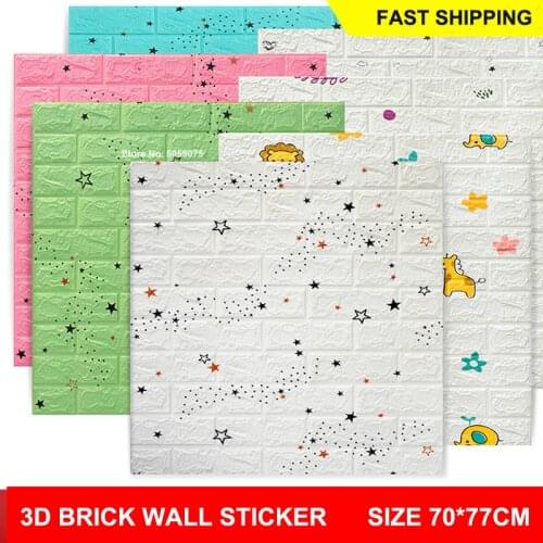 3D Wall Stickers 70*77cm DIY Self Adhesive Bedroom Waterproof Foam Brick Room Wallpaper Wall Decor Living Wall Sticker For Kids
