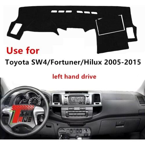 TAIJS Factory Fashion Anti cracking Polyester Fibre Car Dashboard Cover For TOYOTA SW4/Fortuner/Hilux 2005-2015 Left hand drive