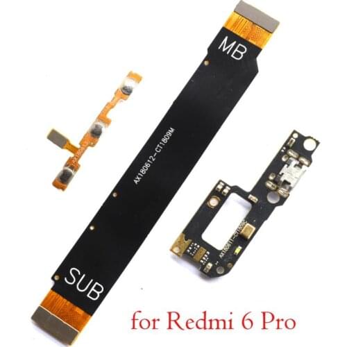 For Xiaomi A2 Lite/Redmi 6 Pro Charging Board Charge Flex & Motherboard Connections Line flex& Power Button flex Cable