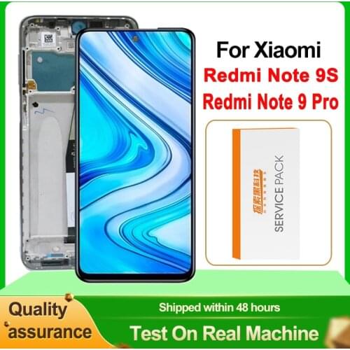 AAA+++ Quality LCD With Frame For Xiaomi Redmi Note 9S LCD Display Touch Screen For Xiaomi Redmi Note 9 PRO LCD 10-Touch