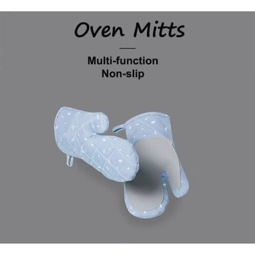 1 Pair Kitchen Microwave Mitten Cotton Oven Glove Household Heatproof Baking Glove Heat-resistance Hot Pot Mitts Kitchen Mittens