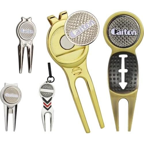 1 Pcs Golf Repair Tool Golf Divot Repair Tool Magnet with Golf Marker Key Chain Liner Clip Golf Training Aids Drop Ship