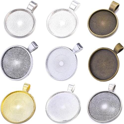 10pcs 20/25/30mm Cabochon Pendant Base Setting Trays For Charms Pendant DIY Jewelry Making Crafts Handmade Findings Accessories