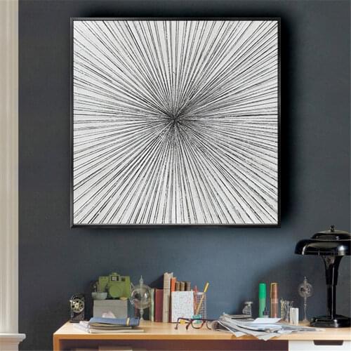 100%Hand-painted modern oil painting, golden strips and rays, 3-part combination canvas painting, noble home decoration painting