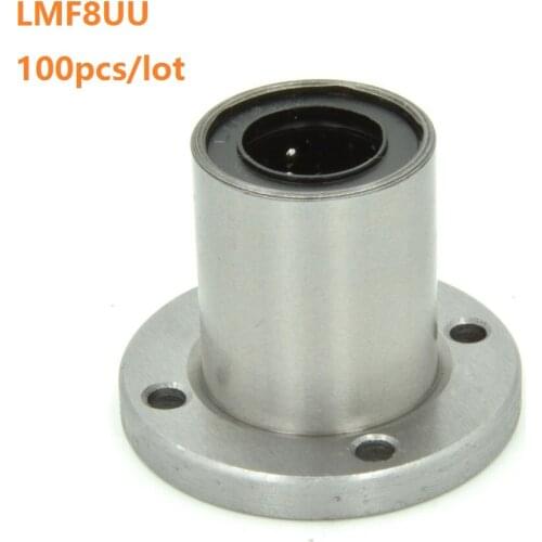 100pcs/lot LMF8UU LMF8 Flange Linear Bushing linear Bearing flange linear ball bearing for linear shaft CNC 3D printer