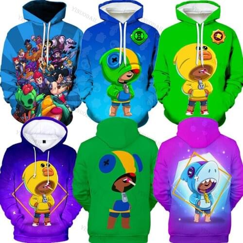 WEREWOLF Shark LEON Browlers Game 3D Hoodies Men Clothing Sweatshirt Children Crow Shoot Kids Star, Leon Child Tops Boys Girls