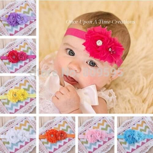 40pcs/lot 14colors Lovely chiffon flower headband