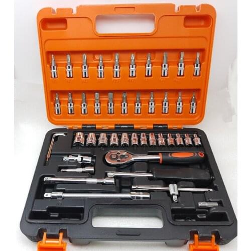 46pcs/set 1/4imch Combination Socket Set Bit set Ratchet Wrench Car Repair Tool Set of keys