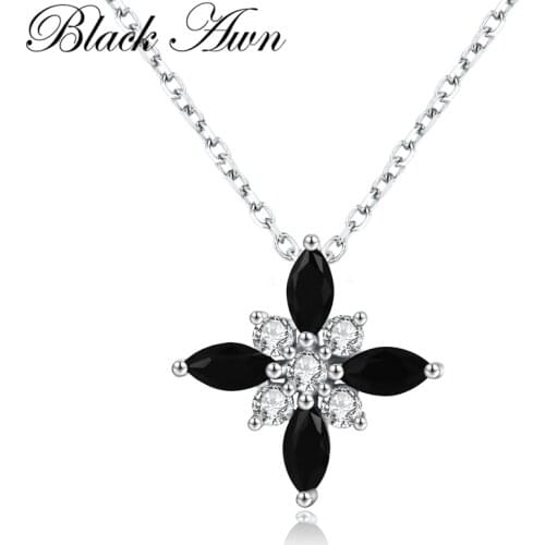 [BLACK AWN] Real 925 Sterling Silver Jewelry Necklace for Women Trendy Windmill Necklaces Pendants K004