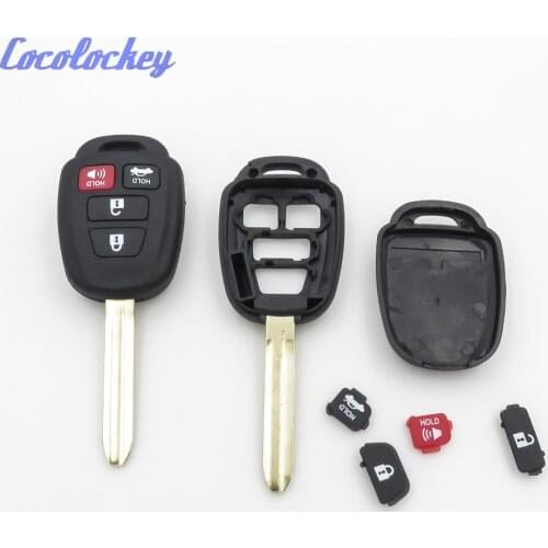 Cocolockey 4Buttons Replacement Remote Key Shell Keyless Case Fob Fit For TOYOTA RAV4 Camry 2012-2015 Fob Key Uncut 3 Buttons