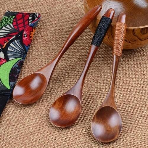 Lot Wooden Spoon colher de bambu Cooking Utensil Tool Soup Teaspoon Catering Bamboo Kitchen Honey Wooden Spoon for Rice Soup