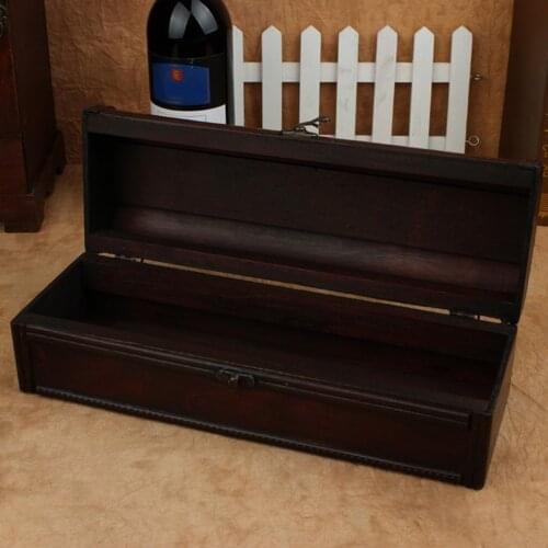 General Purpose Retro Style Wooden Wine Container Portable Antique Floral Wine Storage Gift Box Carrier Vintage Packaging Box