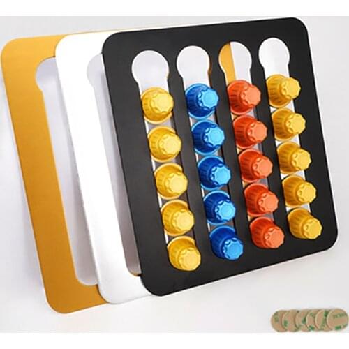 Coffee Capsule Holder Stand Aluminum Wall Type Coffee Capsulas Storage Racks Rotary Coffee Pod Storage Shelves For 24/40pcs