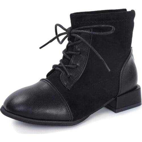 CUZULLAA Autumn Kids Boys Suede Patchwork Lace-Up Ankle Boots High Shoes Children Girls Fashion Boots Size 26-36