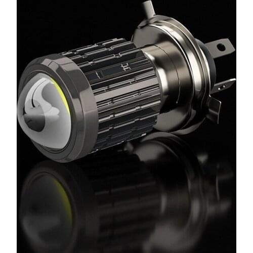 Electric motorcycle headlights yellow and white two-color far and near beam spotlights three claws with lens fisheye lights