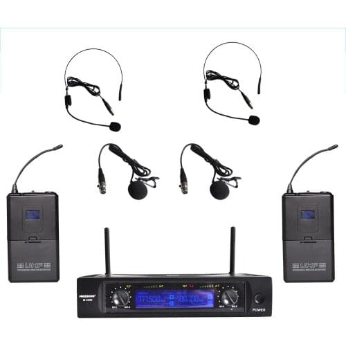 M-2280H2 50M Distance 2 Channel Headset Mic System Stage Karaoke UHF Wireless Microphone (Brazil Sao Paulo stock no tax)