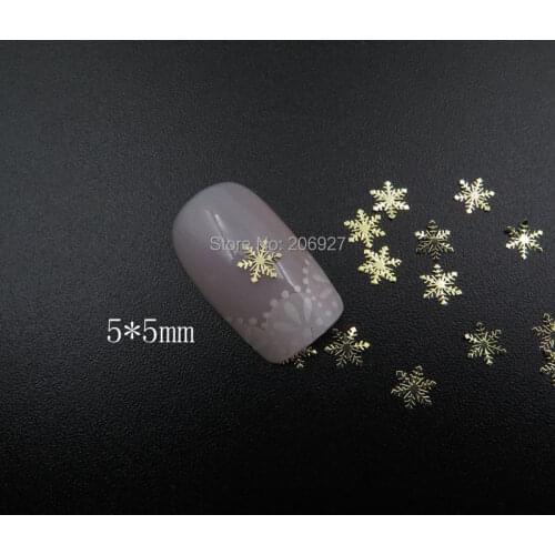 MS361-2 100pcs Gold Cute Snowflake Metal Sticker Nail Art Metal Sticker Nail Art Decoration Non-adhesive Sticker