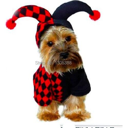 Grid Clown Style Pet dogs Coat Free Shiping By CPAM Dogs Clothing