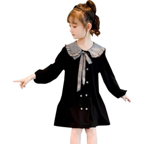 Dress For Girls Plaid Pattern Dress For Girl Patchwork Children Dress Spring Autumn Costume For Girls Casual Style