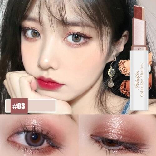 Portable Two-tone Eyeshadow Stick Lazy 2 In 1 Double Color Gradient Velvet Shadow Stick Waterproof Lasting EyeShadow Makeup Tool