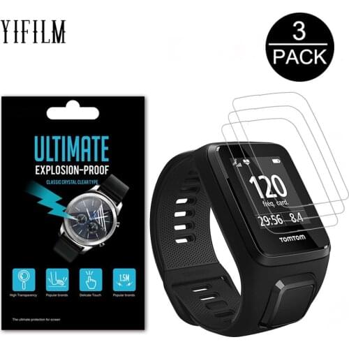 3Pack Anti-shock Soft Ultra HD Clear Protective Film Guard For Tomtom Runner 3 Series Watch Explosion-proof Screen Protector