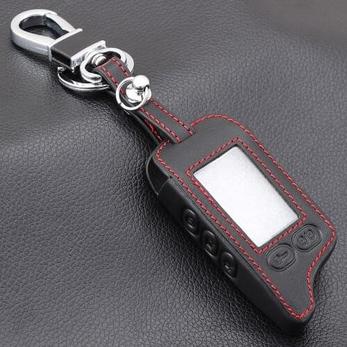 RIMIDI Remote 5 Buttons Two Way Car Alarm leather Case Cover keyChain For Tomahawk TZ9010 TZ9030 TW9030 TW9010 TW LCD Remote