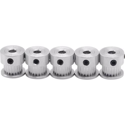 5pcs GT2 alumium timing pulley 36teeth alumium bore 8mm fit for GT2 belt width 6mm for CNC 3D printer parts Free shipping