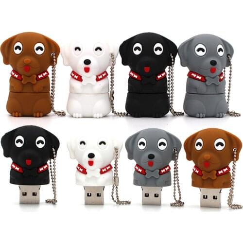 Cute dog pendrive 128GB 64GB 32GB usb stick 16GB 8GB 4GB pet usb flash drive animal white black brown grey pen drive