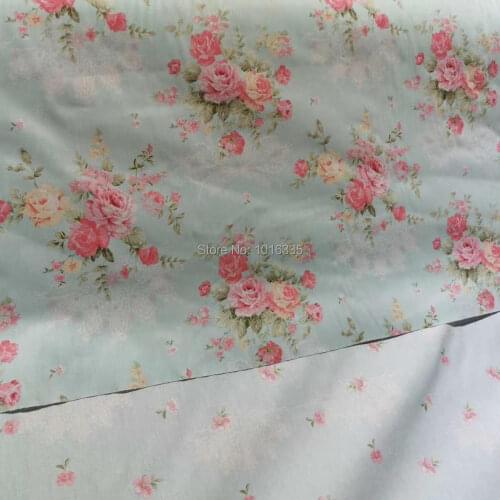 2020 New Arrivals Blue Rose Cotton Twill Fabric for DIY Bedding Cloth Sewing Patchwork Quilting and Fashion Dress Making